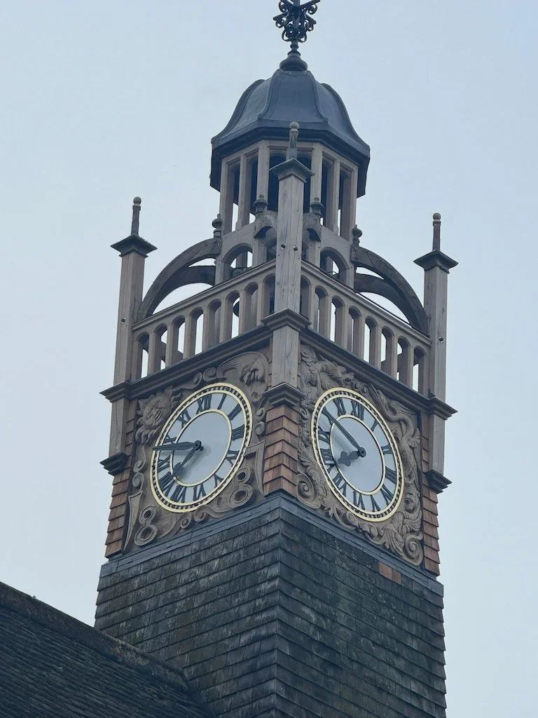 The Redesdale Hall Clock Tower Restoration. Four oak panels to each face were carved to replace the originals