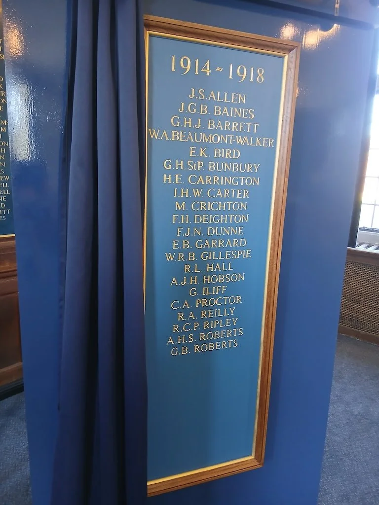 The unveiling of a memorial board by HRH Princess Anne at Bedford School