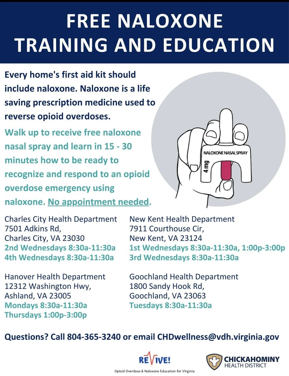 Naloxone training flyer