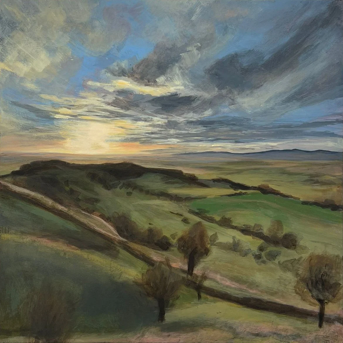Across the hill toward the evening (Commission)