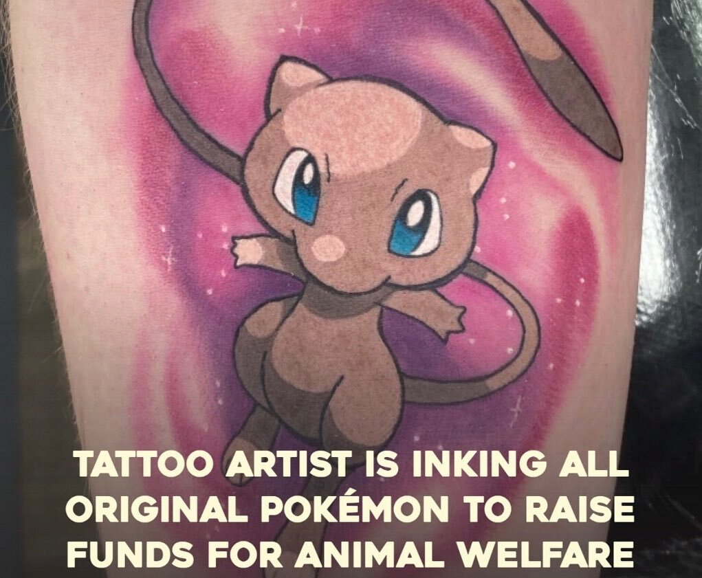 @william_tattoos has lots of Pok&eacute;mon tattoos booked in throughout the year but we need more to help pets and pet owners with @the_blue_cross #tattoo #tattoos #pokemon #pokemontattoos #like #follow #love #pets #pokemoncharity #williamlangford #