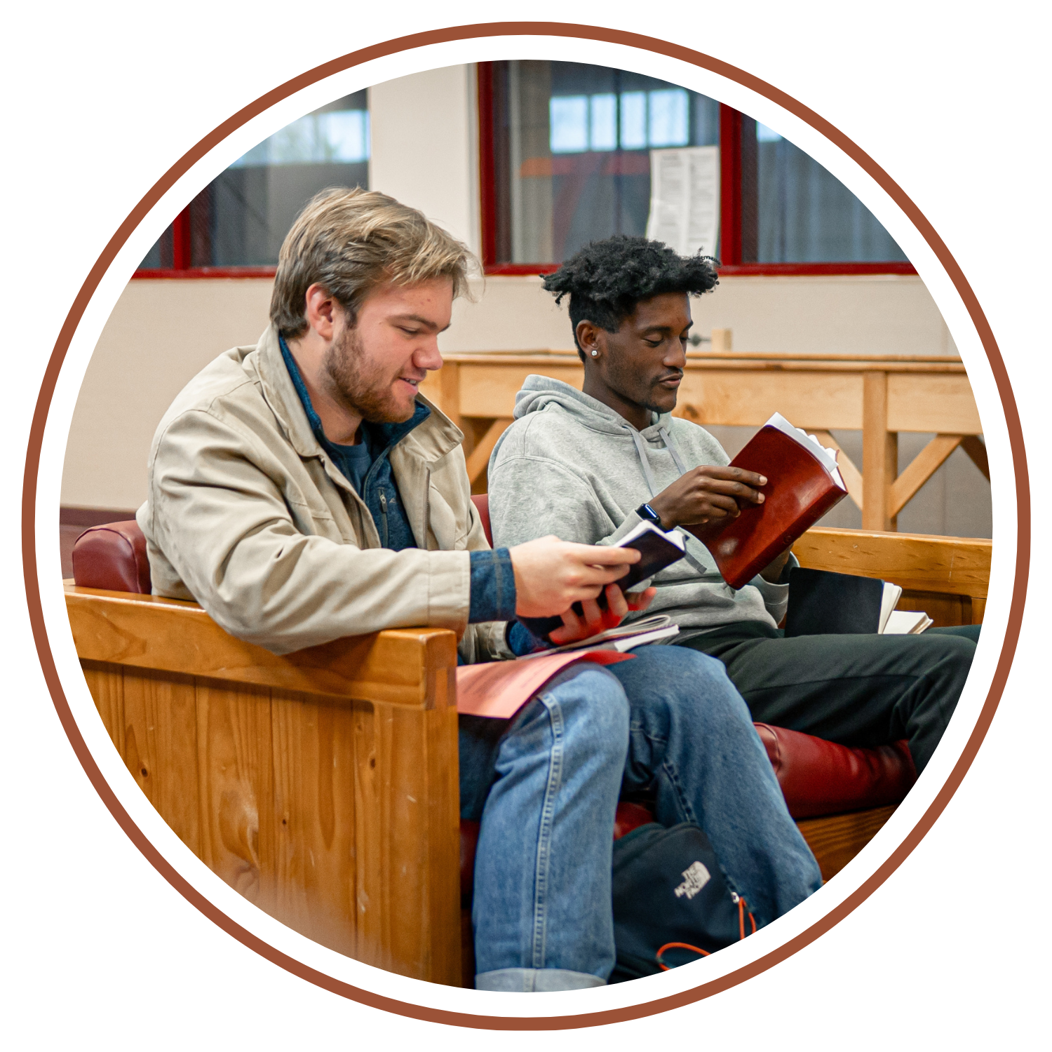 LIFT students reading the Bible together during small group