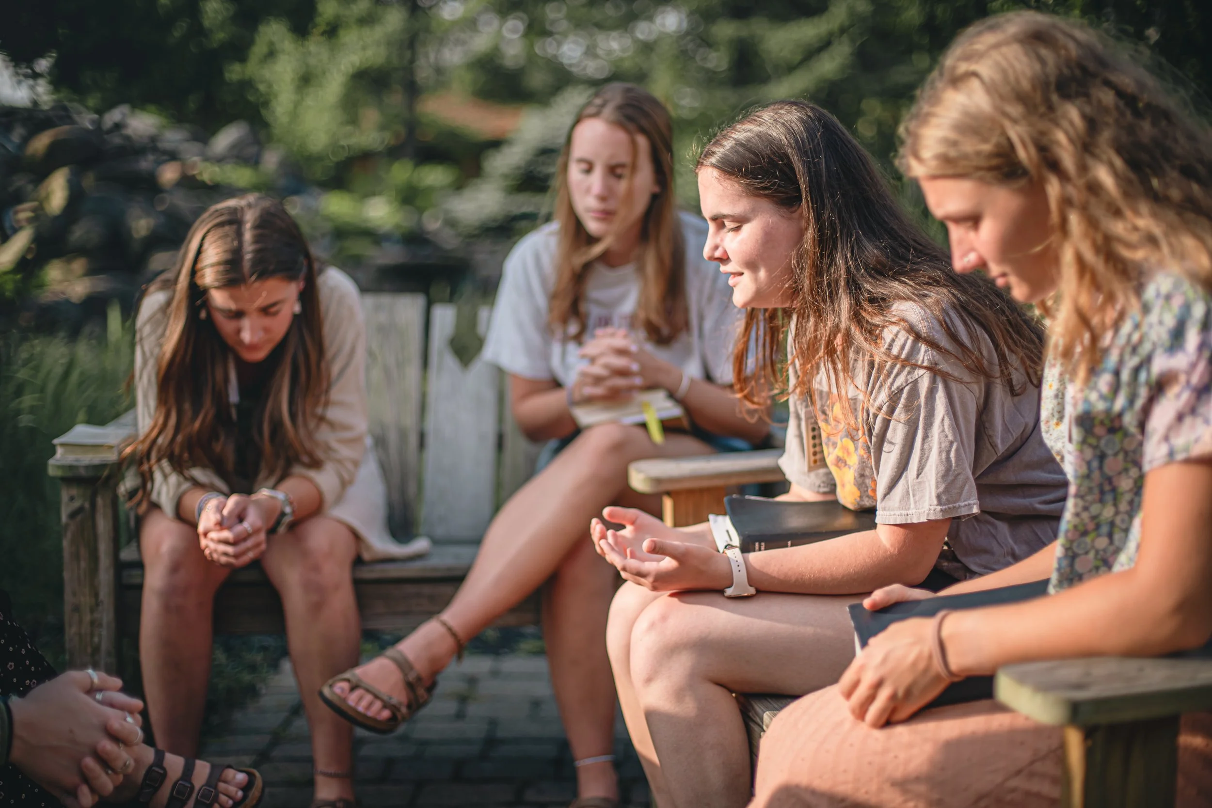 Womens Summer Staff Small Group Praying Together