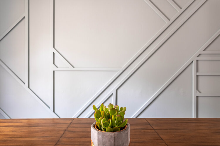 Painting an accent wall, geometric wall art