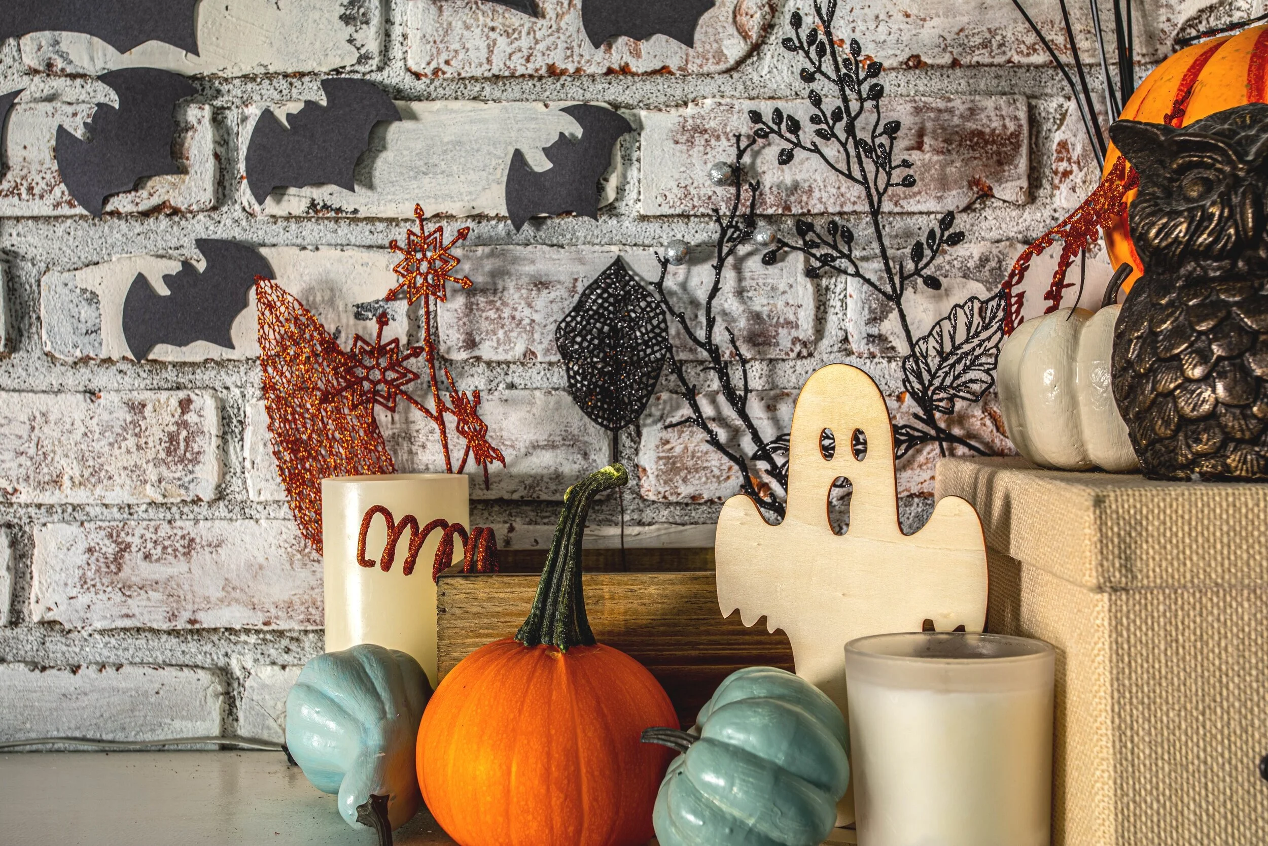 Halloween Mantel Decor on a Budget