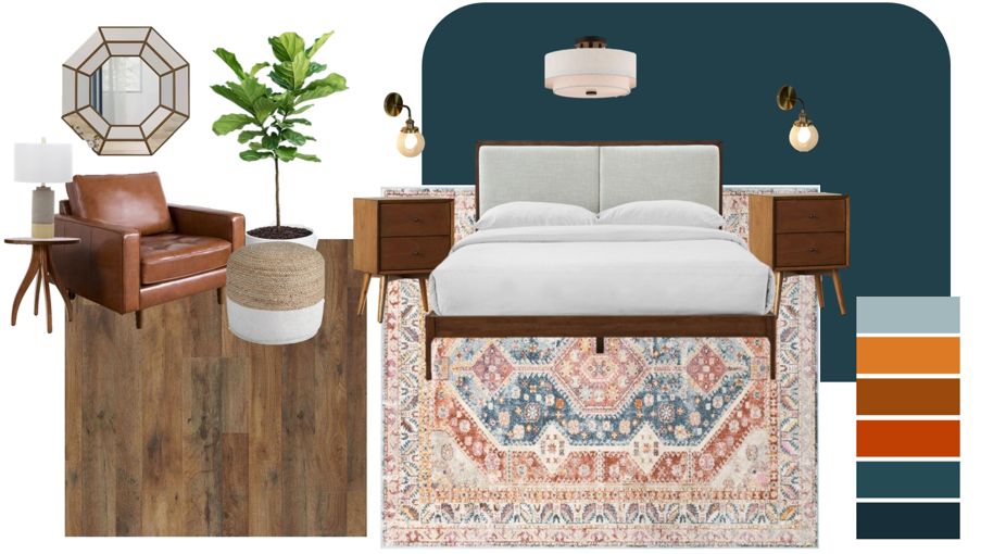 Mid-century Modern Master Bedroom Mood Board