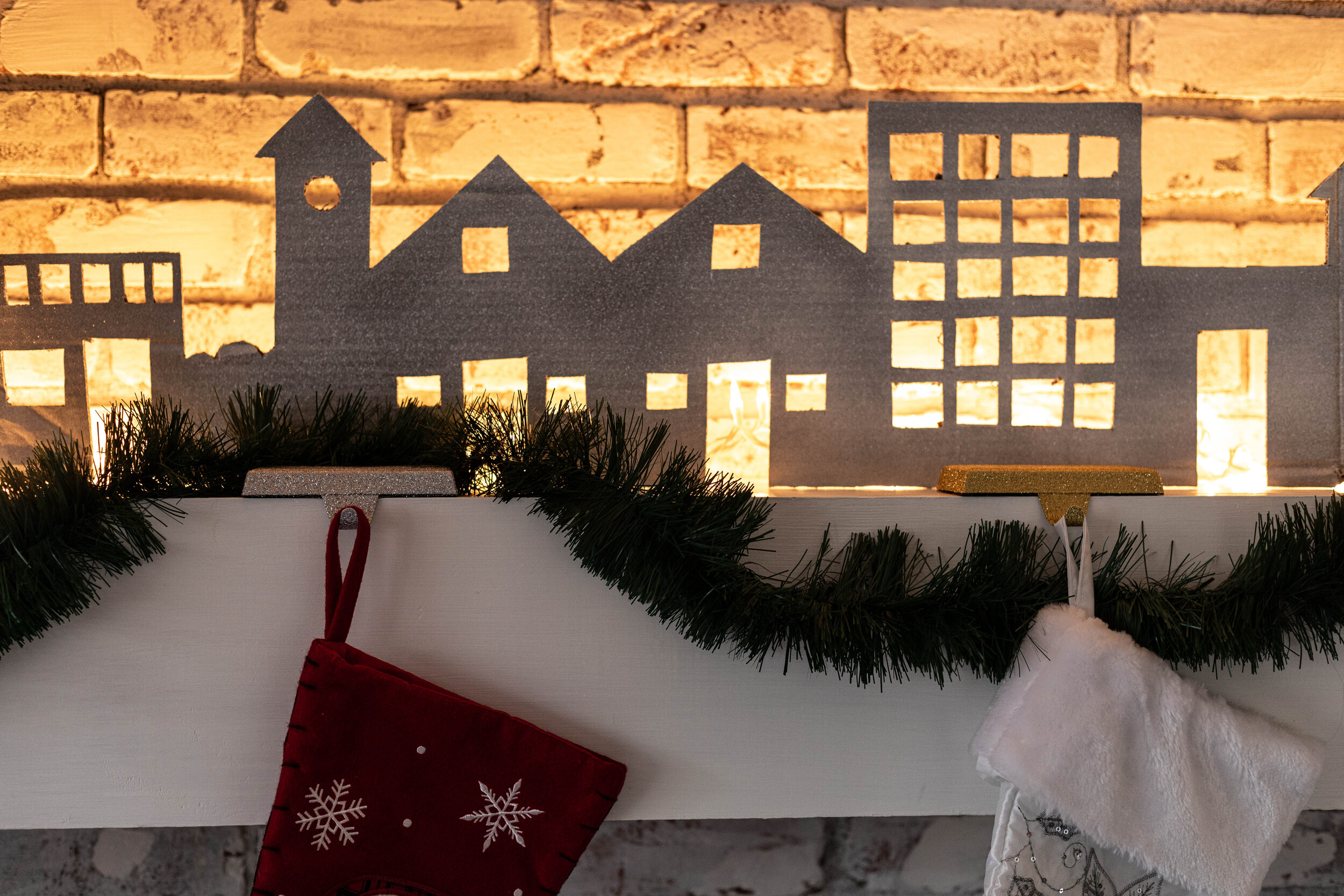 Learn how to make this DIY advent village from cardboard with your kids -  If Only April