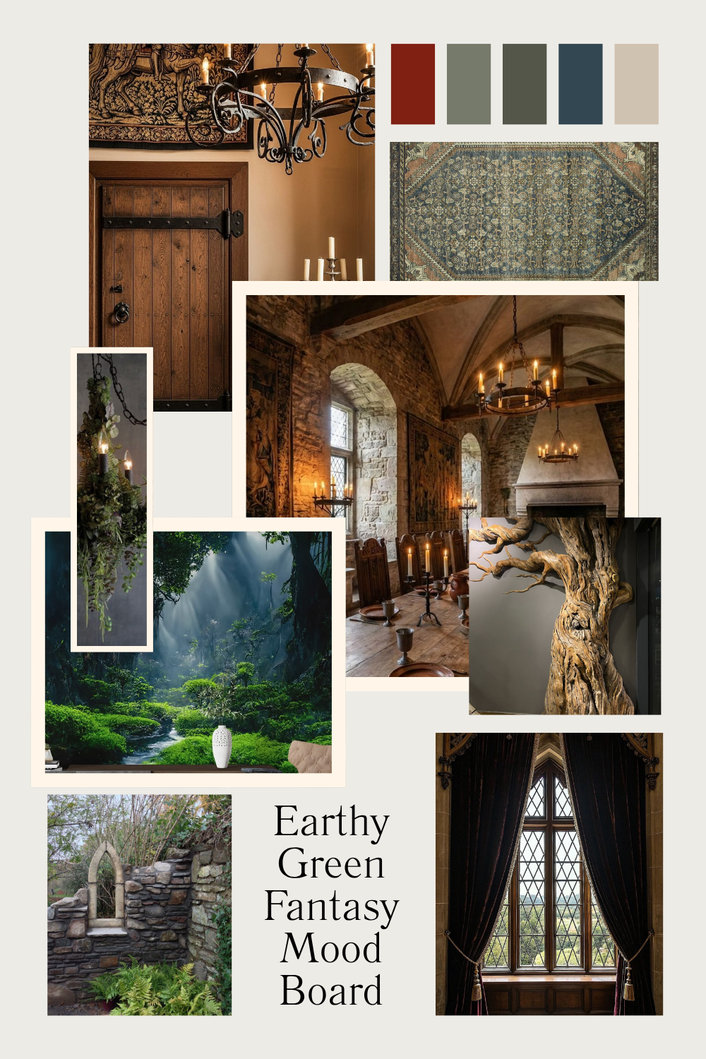 Design scheme for castle ruins fantasy gaming store design