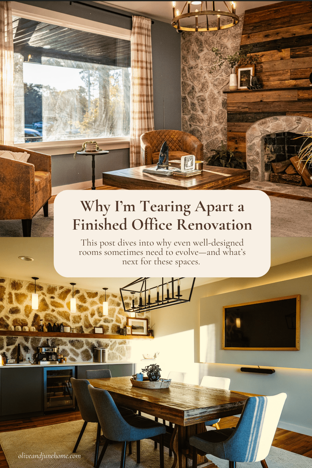 Pinterest pin with office lobby and conference room