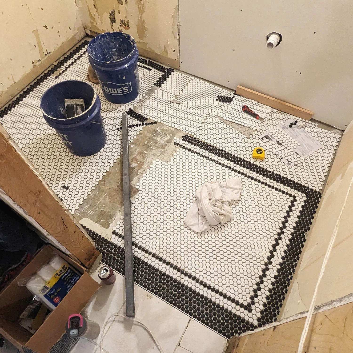 My Top Tips for Installing Penny Tile — Olive & June Home: DIY ...