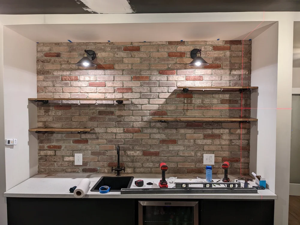 How to Hang Shelves on Tile Backsplash — Olive & June