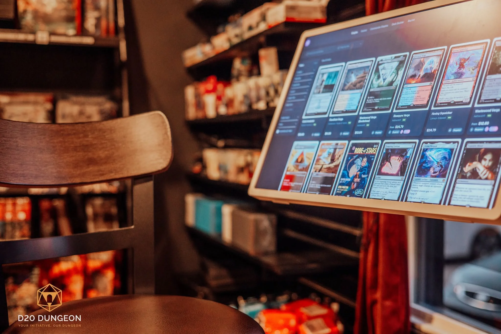 Digital kiosk for browsing Magic: The Gathering singles in game store