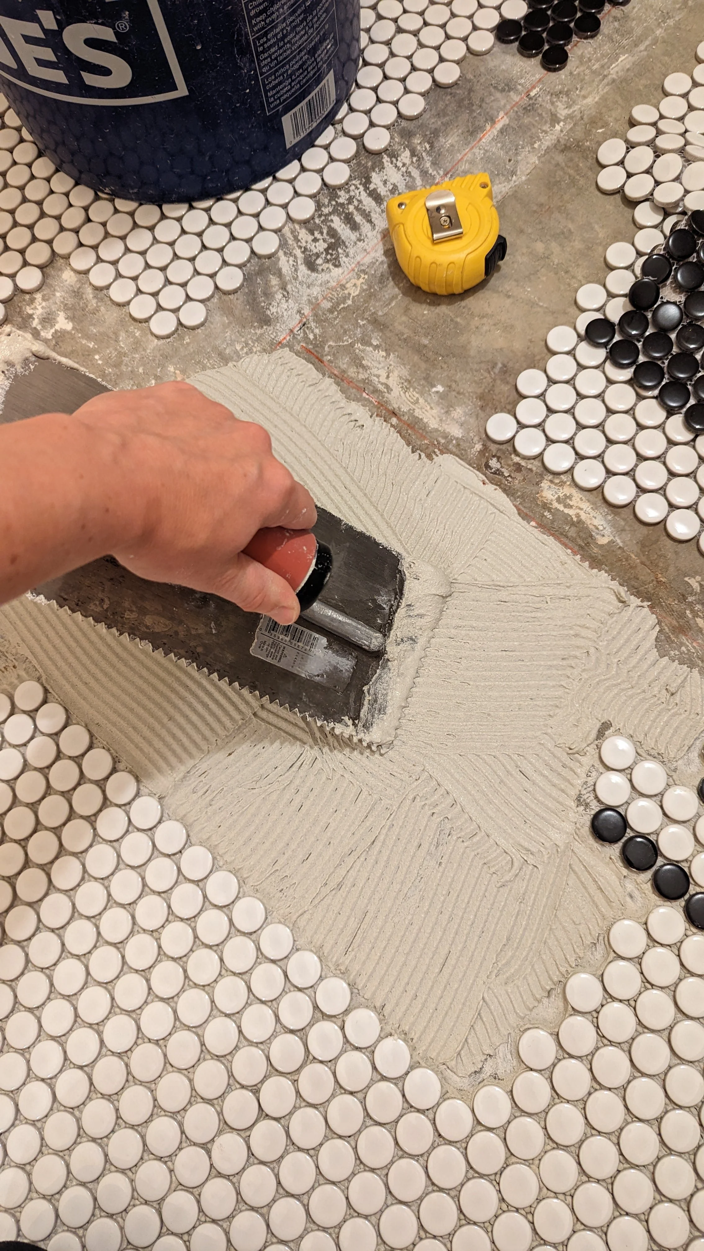 My Top Tips for Installing Penny Tile — Olive & June Home: Bold ...