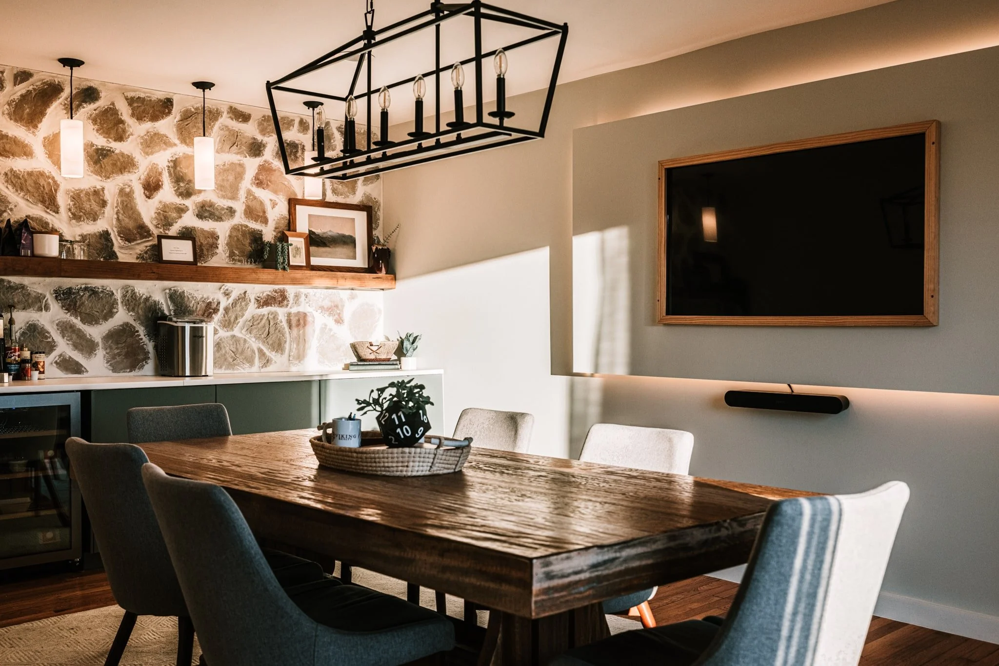 Kitchenette with stone in conference room