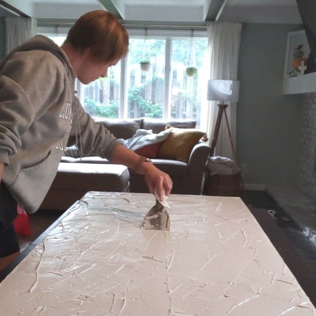 Diy Textured Canvas Art Olive June