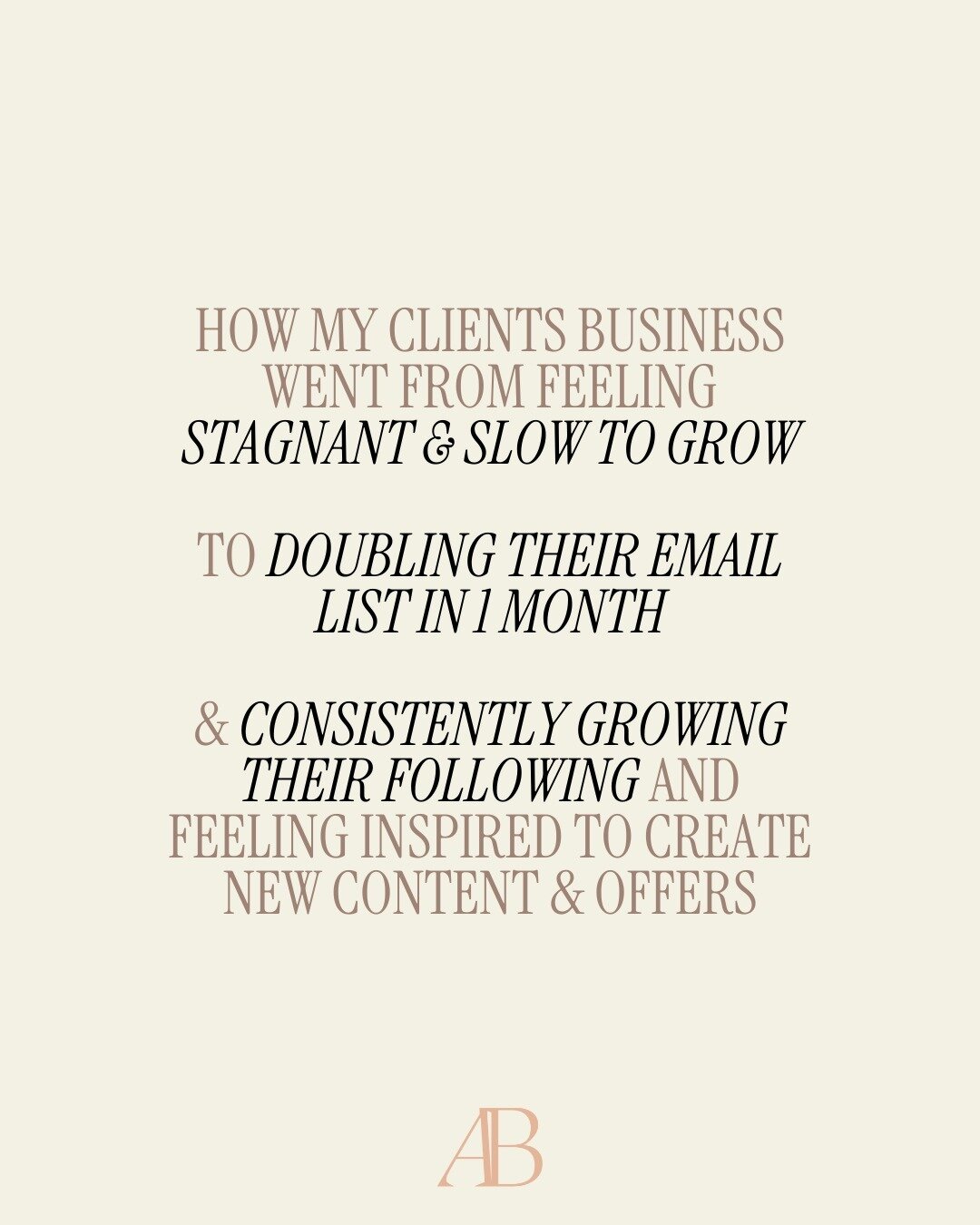 The fact my client had to pause her ads because she was growing too fast ... 😍

Imagine having an engaged list of brand new people ready to learn from you, consume your content, follow you on Instagram, listen to your podcast, read your blogs ... th