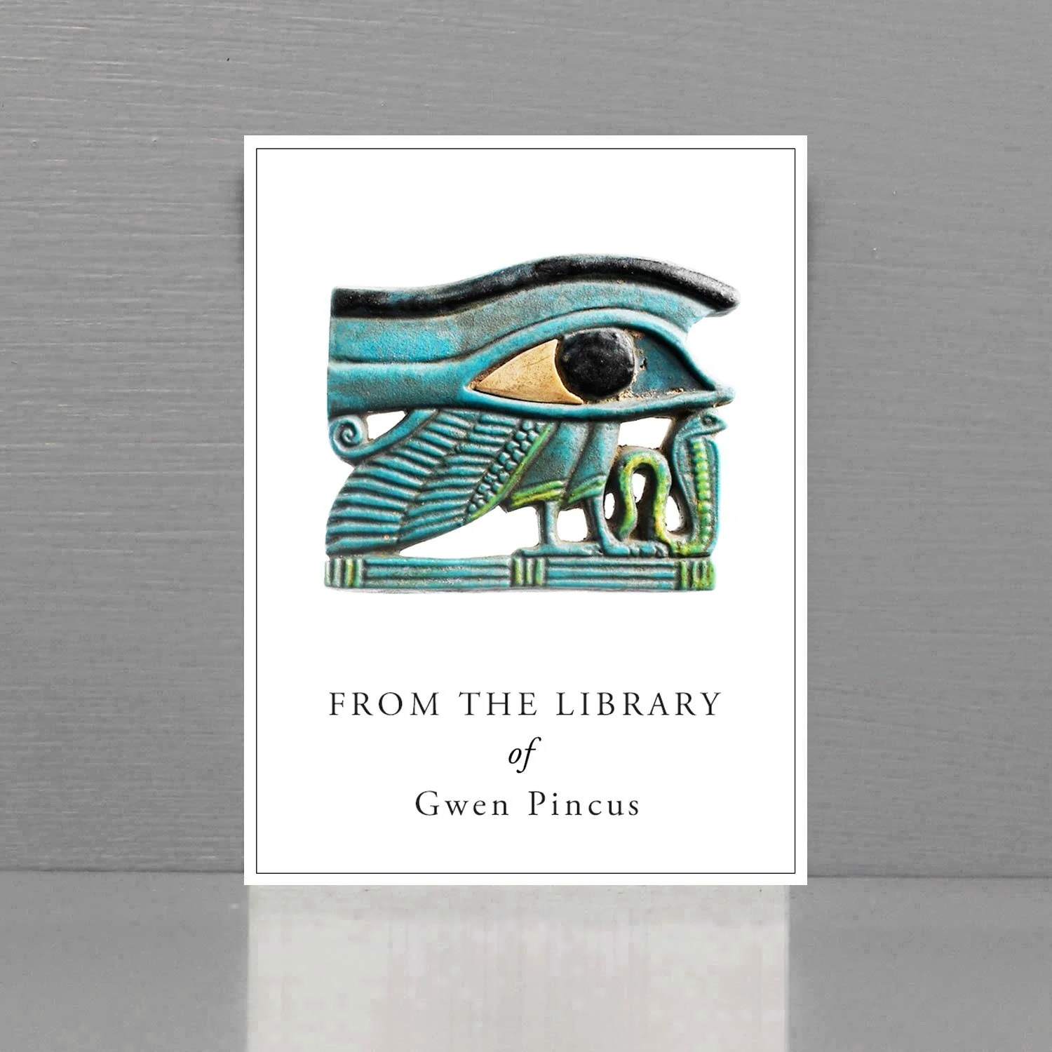 Personalized Monogrammed Bookplate with Eye of Horus, Wedjat