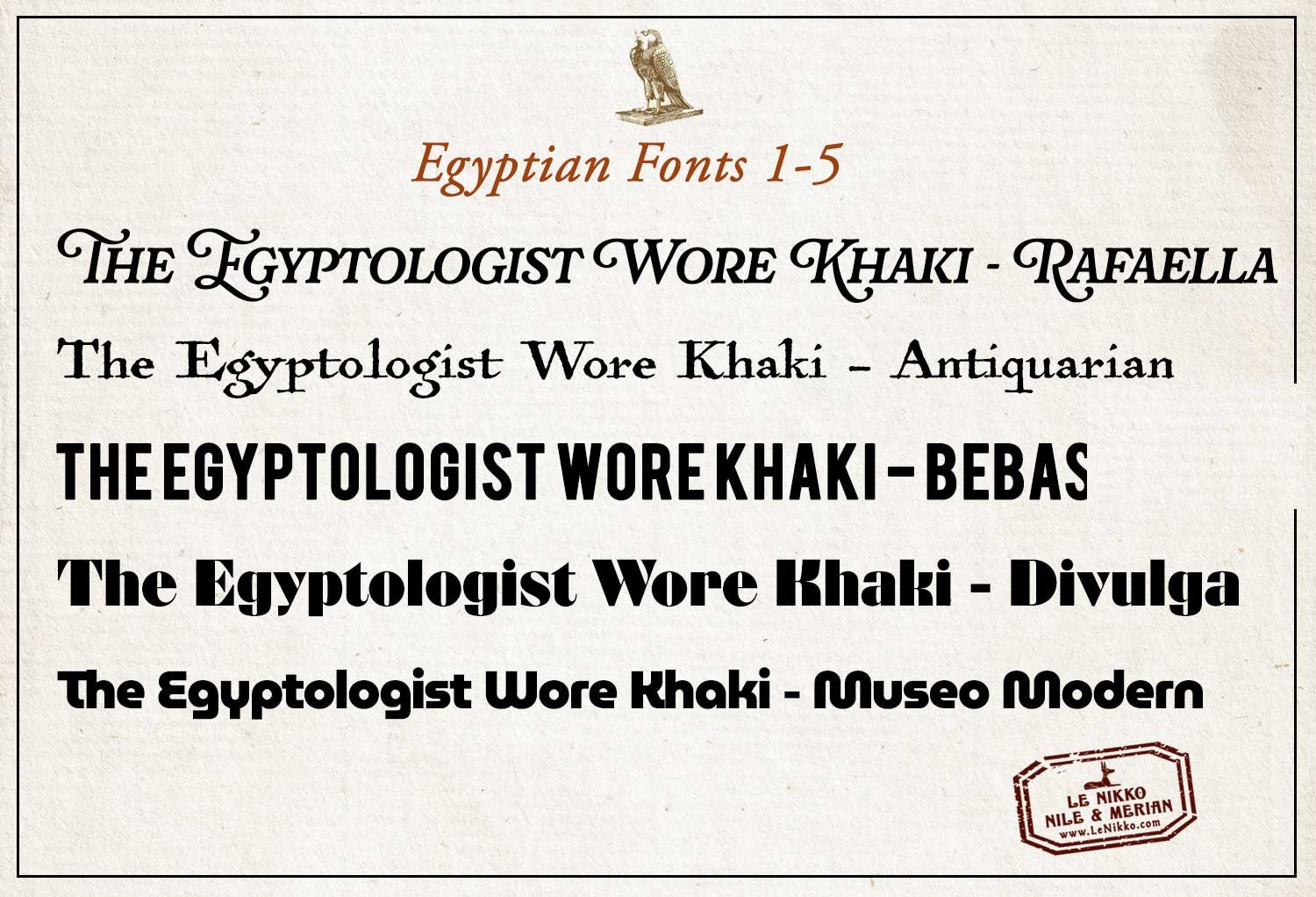 First sets of Egyptian fonts.