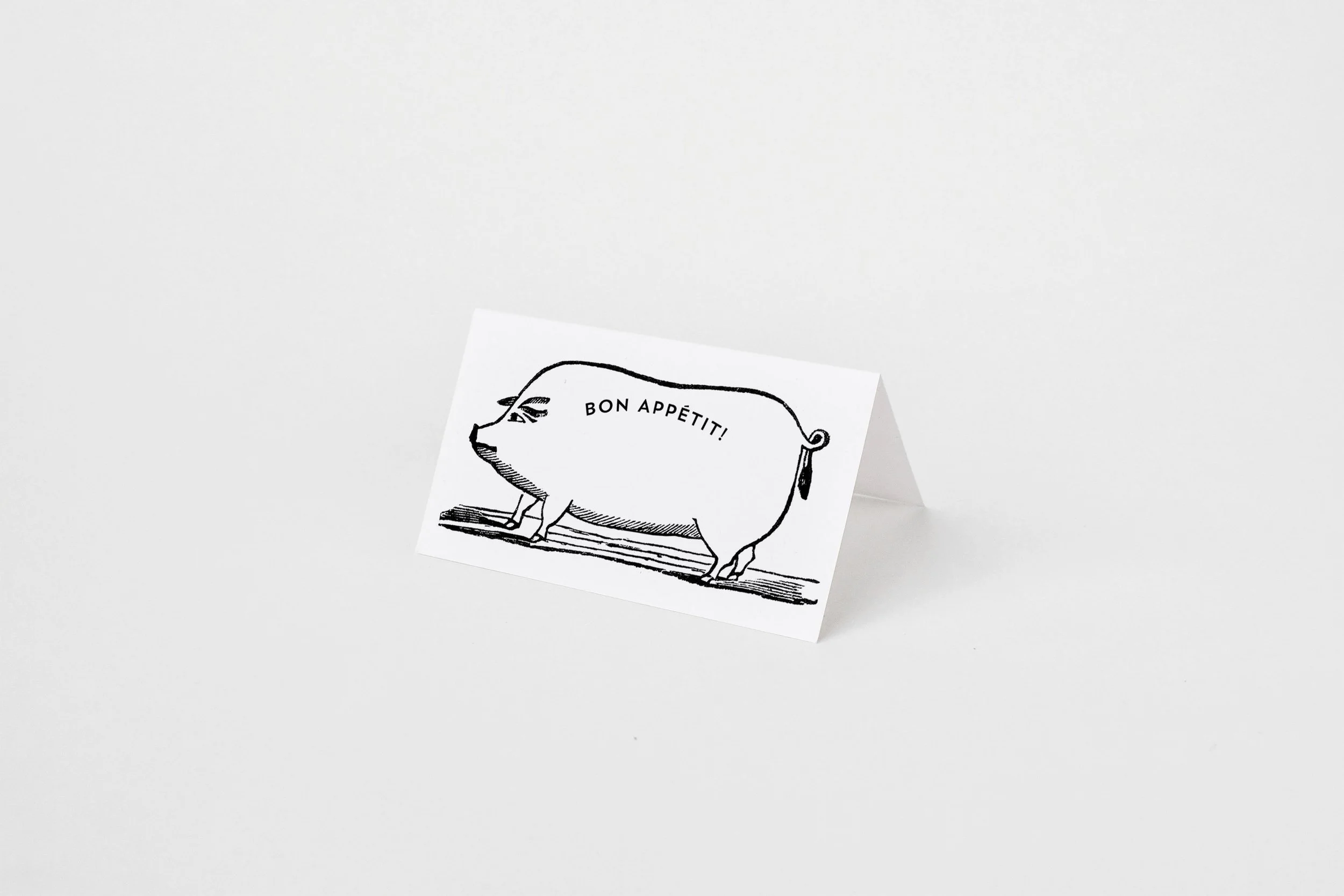 Place Cards with Bon Appetit Pig