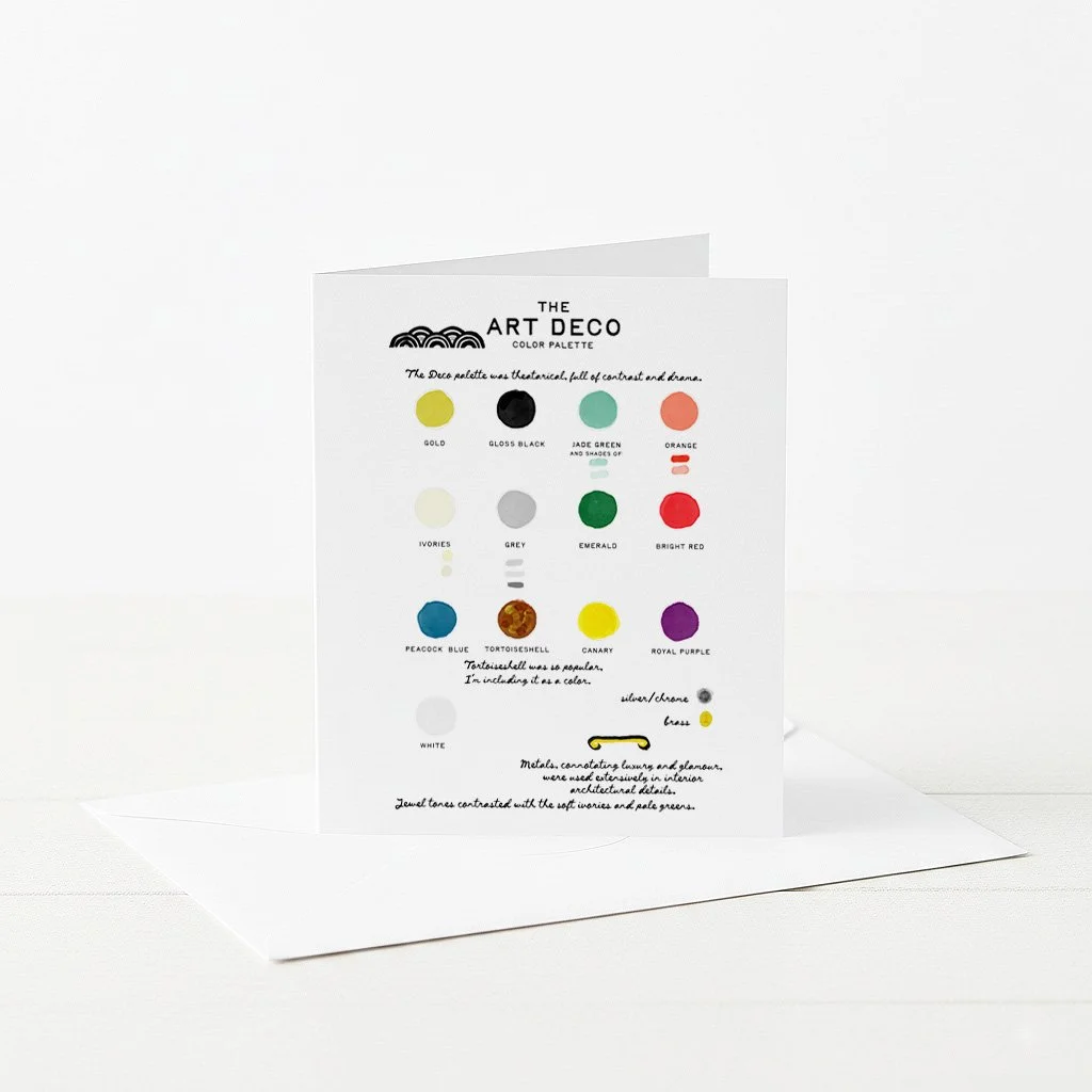 Art Deco Color Palette Greeting Card