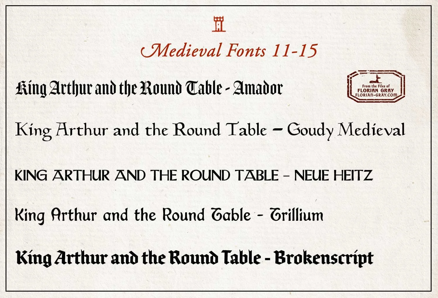 Medieval fonts, set 3