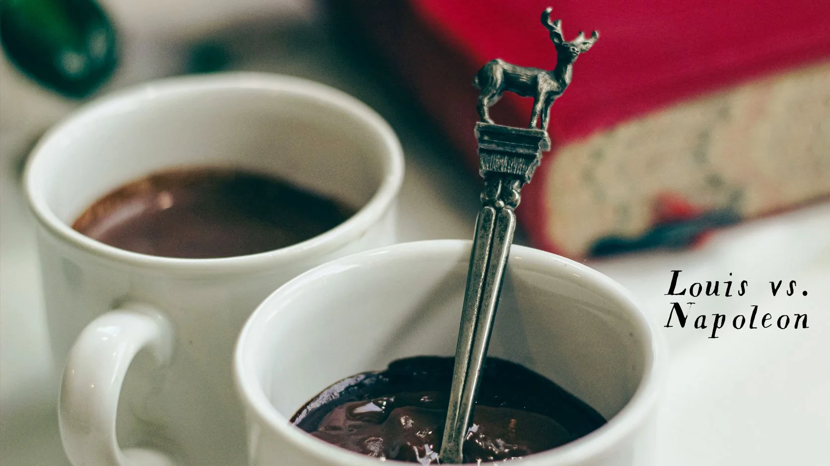 Two cups of chocolate made with historic recipes.