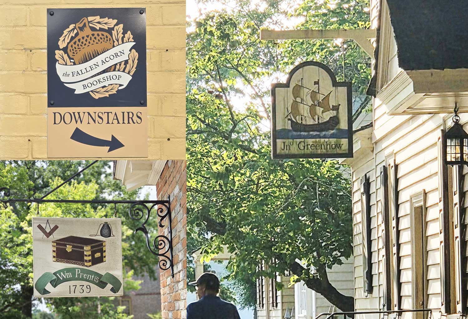 Hanging Sings in Williambsburg VA.