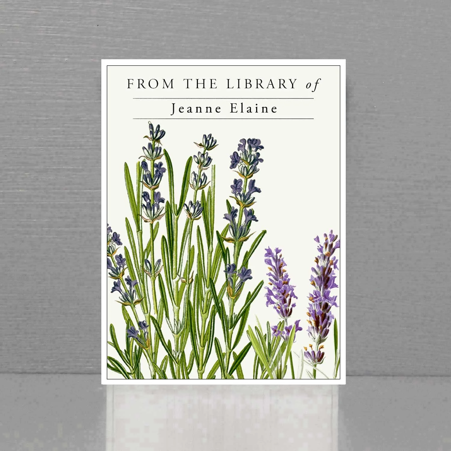 Personalized Bookplate with Vintage Lavenders