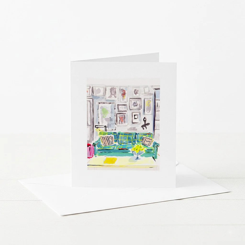 Interiors, Sitting Room with Gallery Wall, Greeting Card