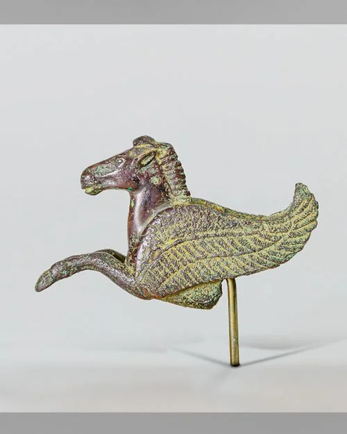 The front half of a winged horse that's probably Pegasus. Bronze, Greek, 4th c BCE, Met Museum.
