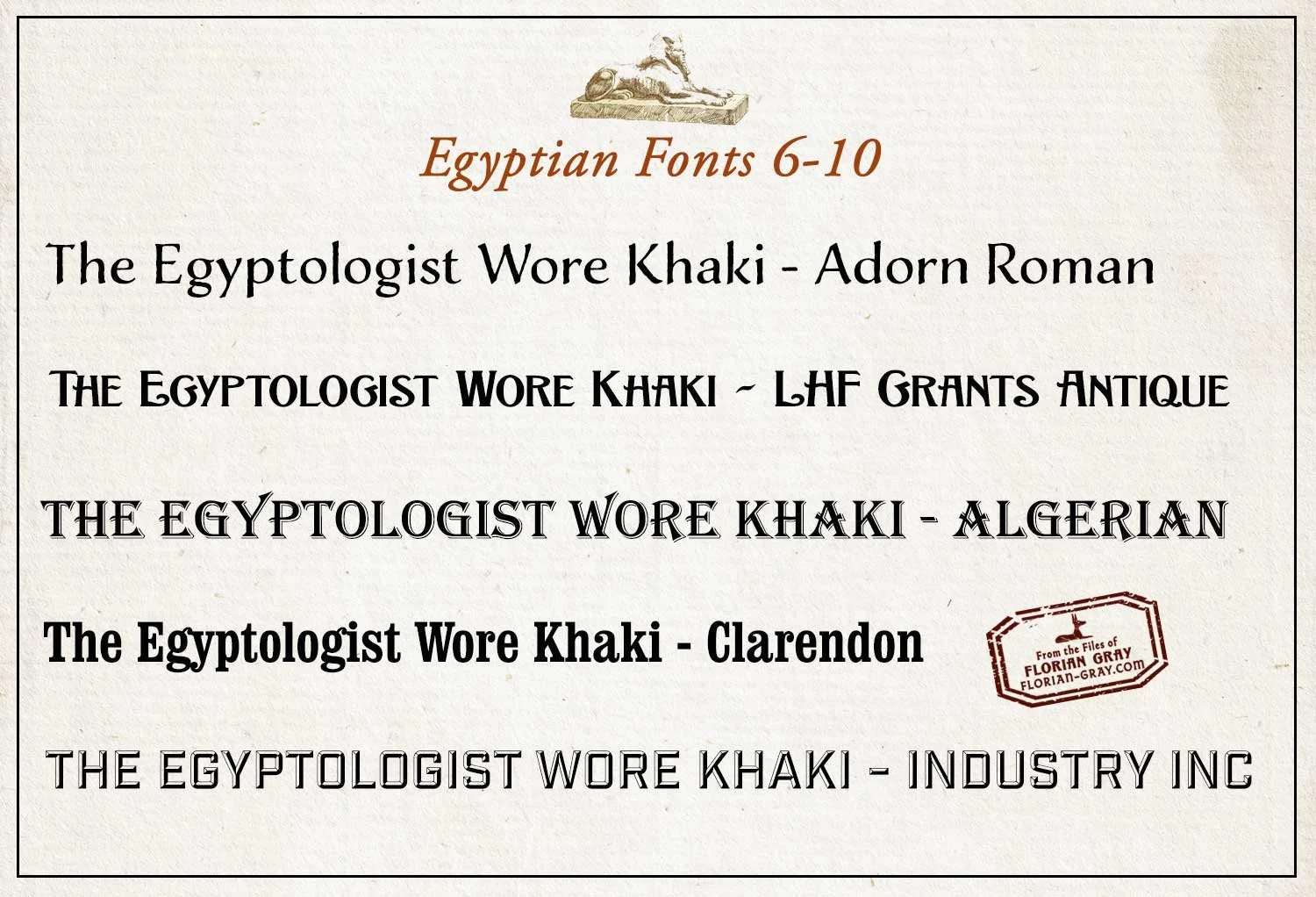 Second set of Egyptian fonts.