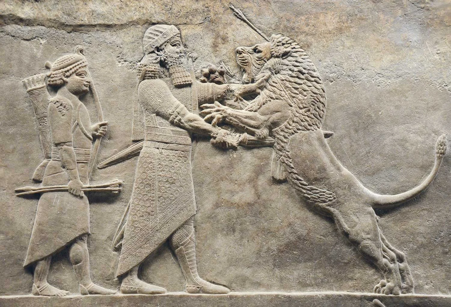 Lion hunt scene at British Museum.
