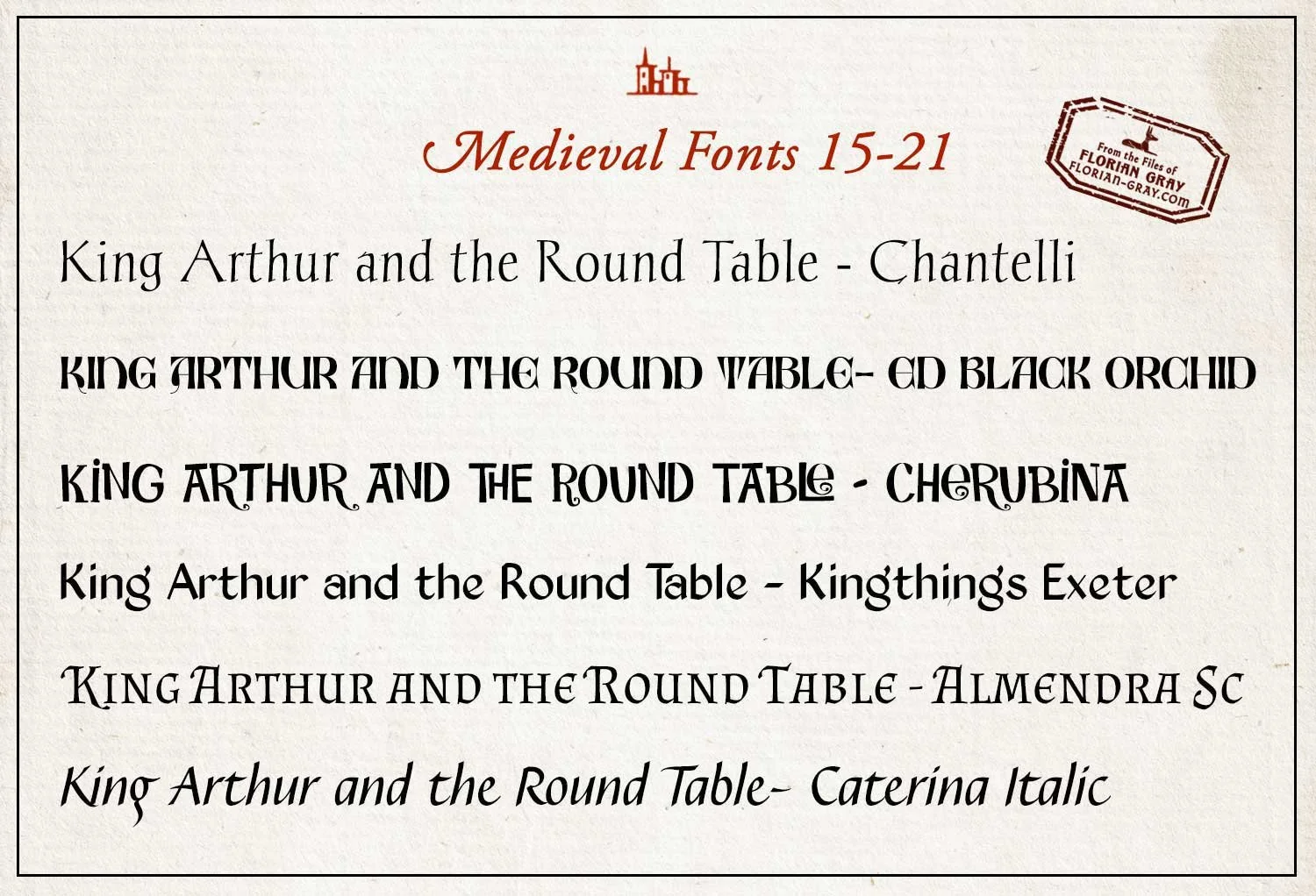 Medieval fonts, set 4
