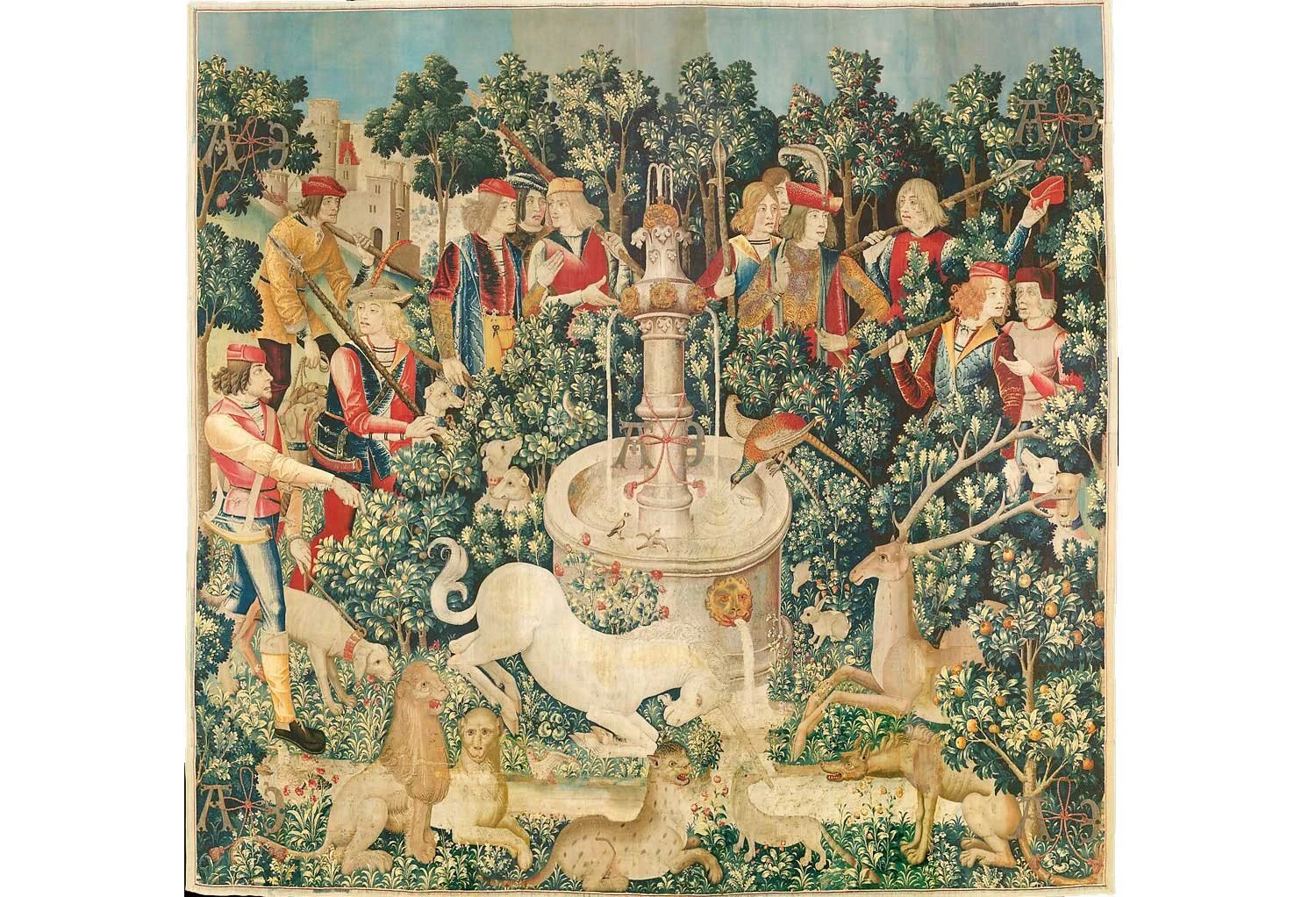 Unicorn purifying water.