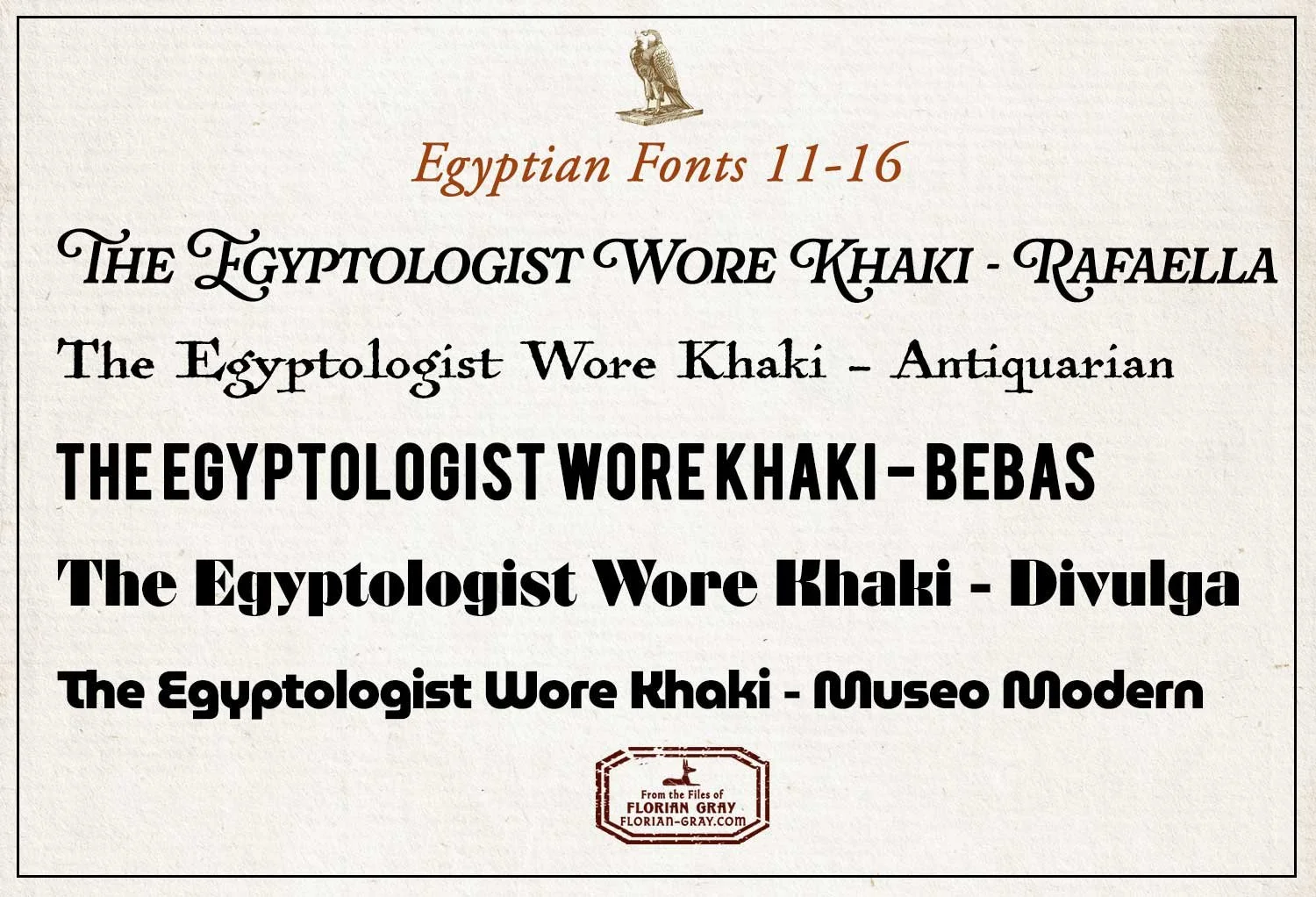 First sets of Egyptian fonts.