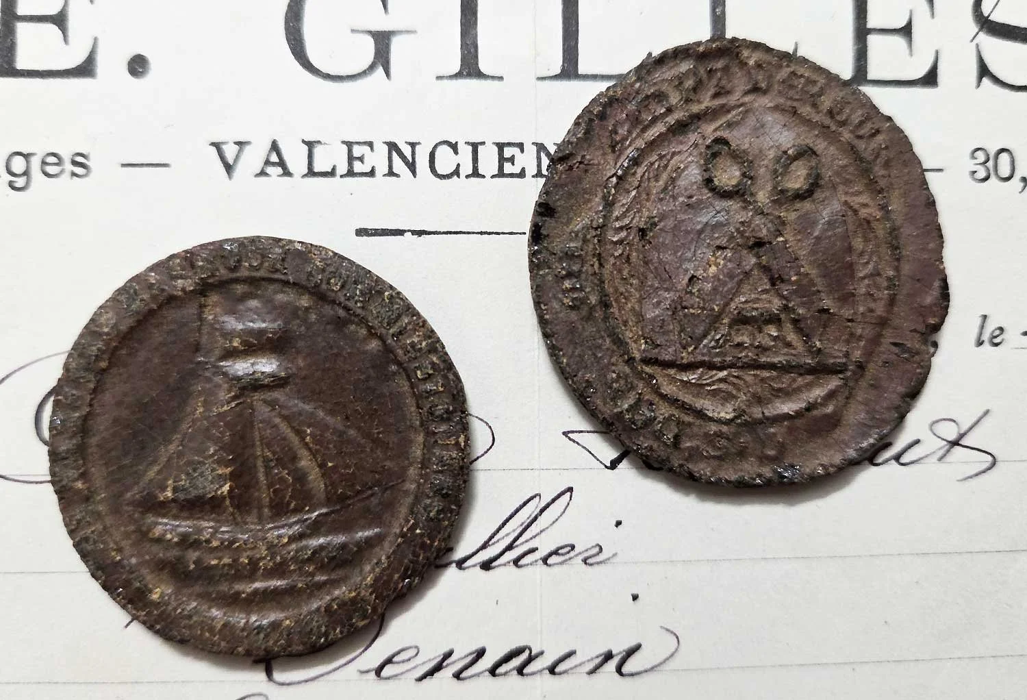 Medieval occupation wax seals.