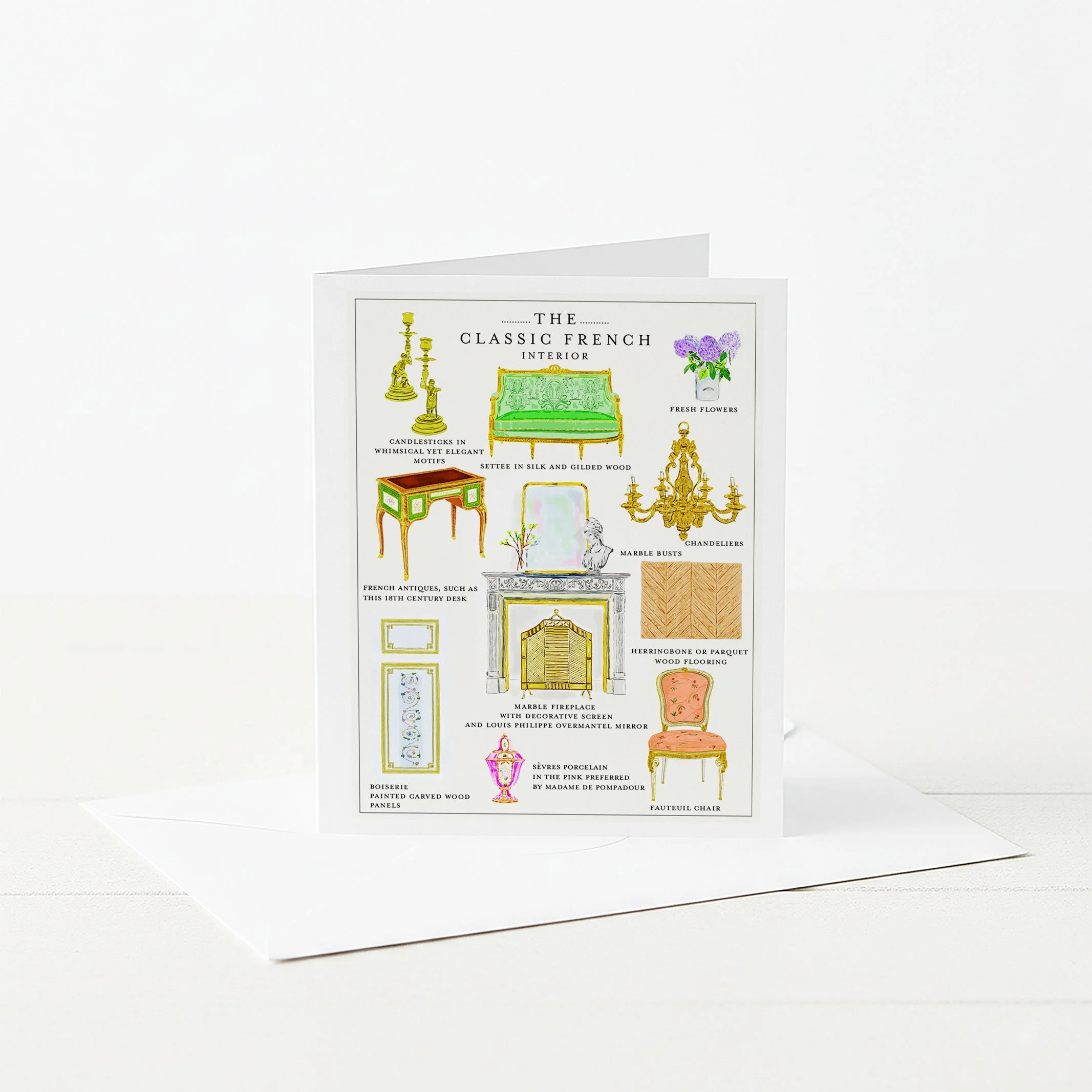 Classic French Interiors Style Greeting Card
