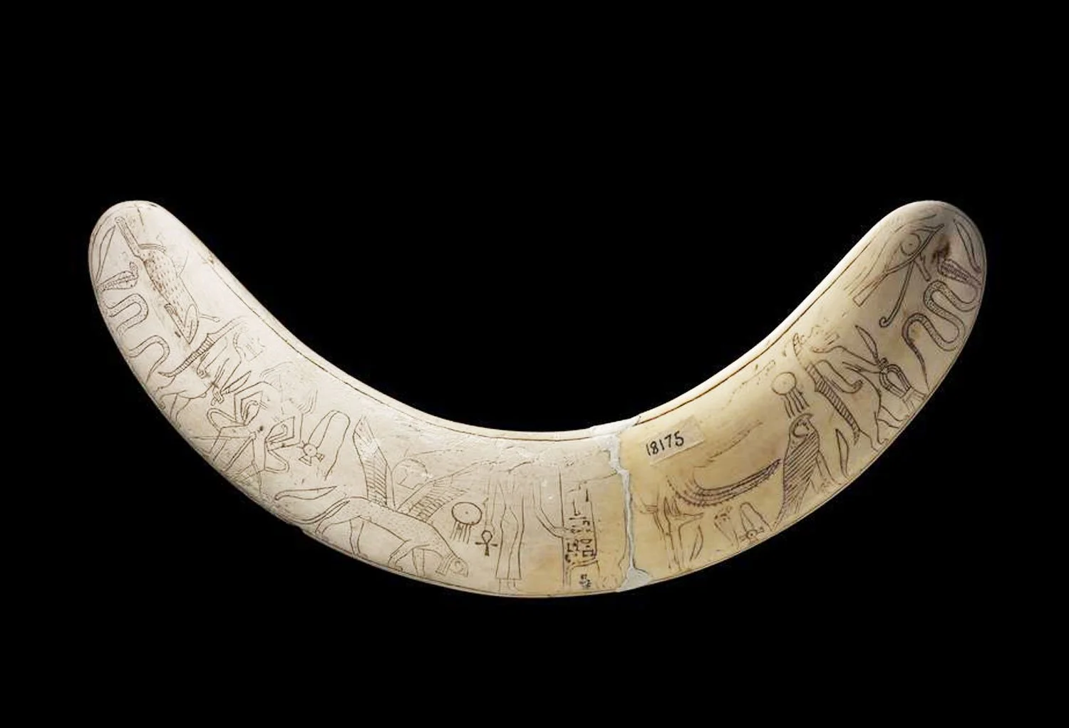 Egyptian magic wand made from ivory.