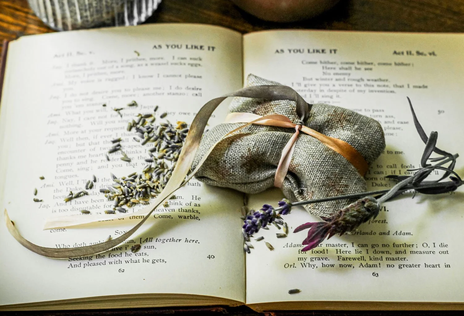 Lavender sachet bag with French stitch.