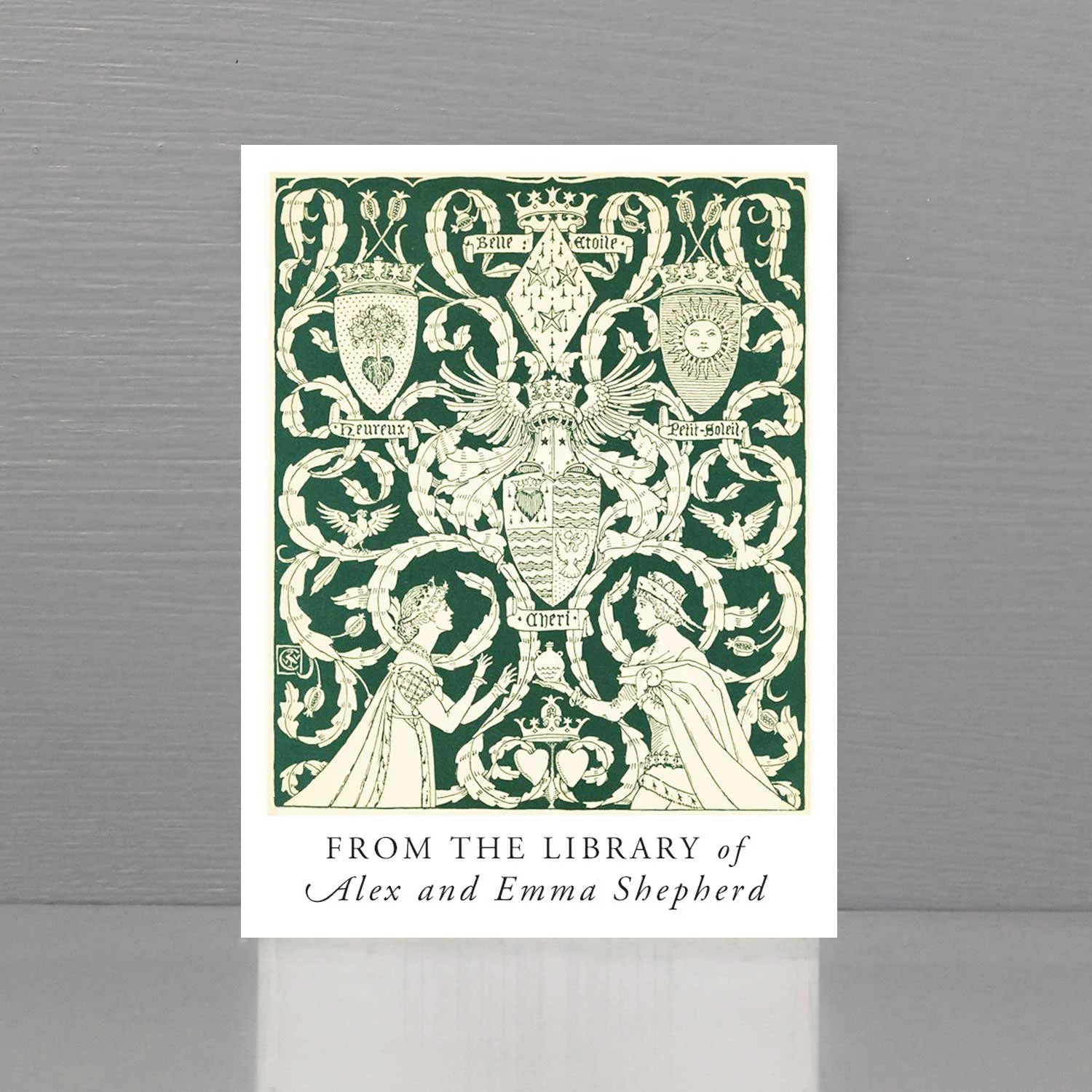 Personalized Bookplate with Medieval Arthurian Theme