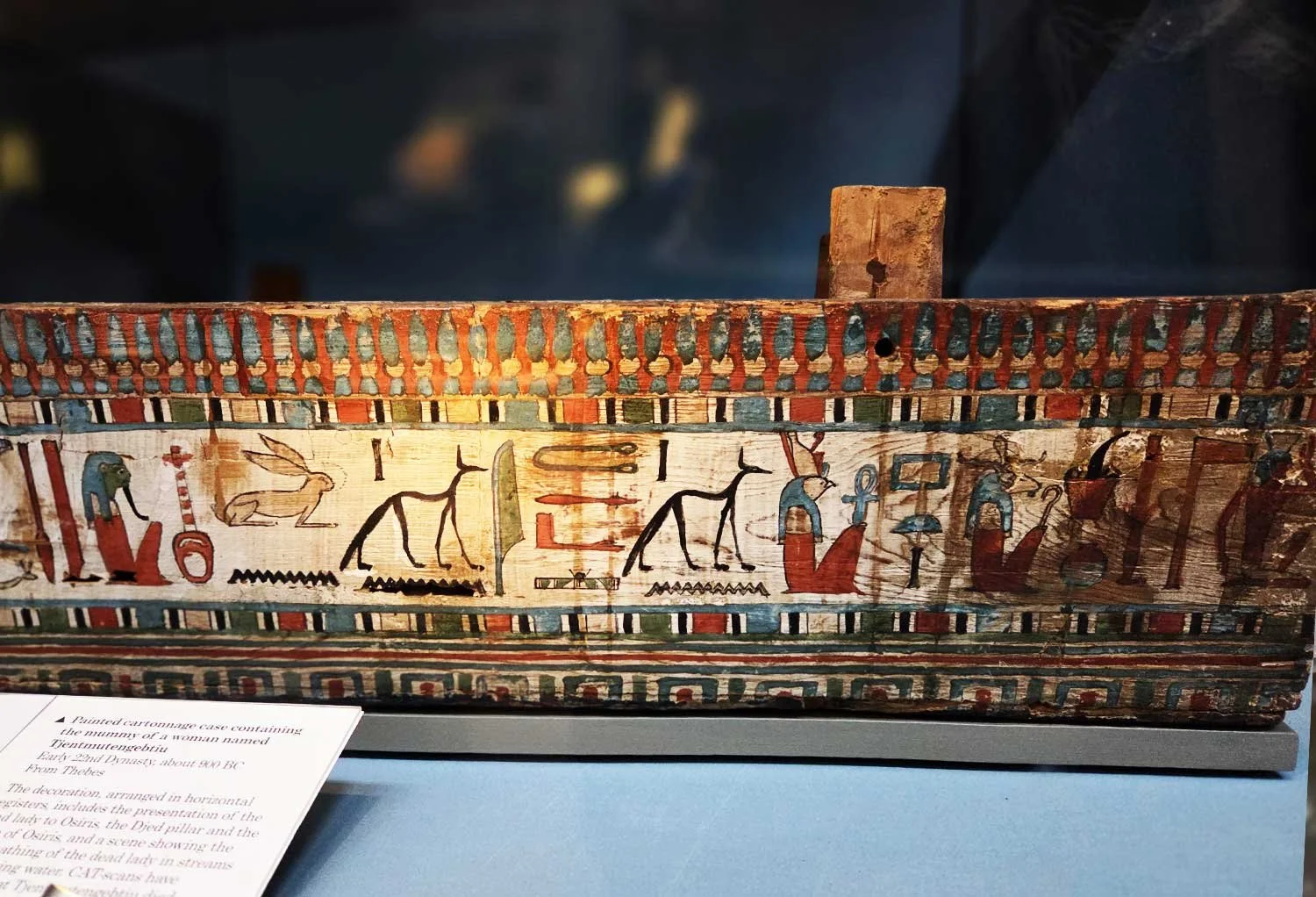 Detail of painted coffin case.