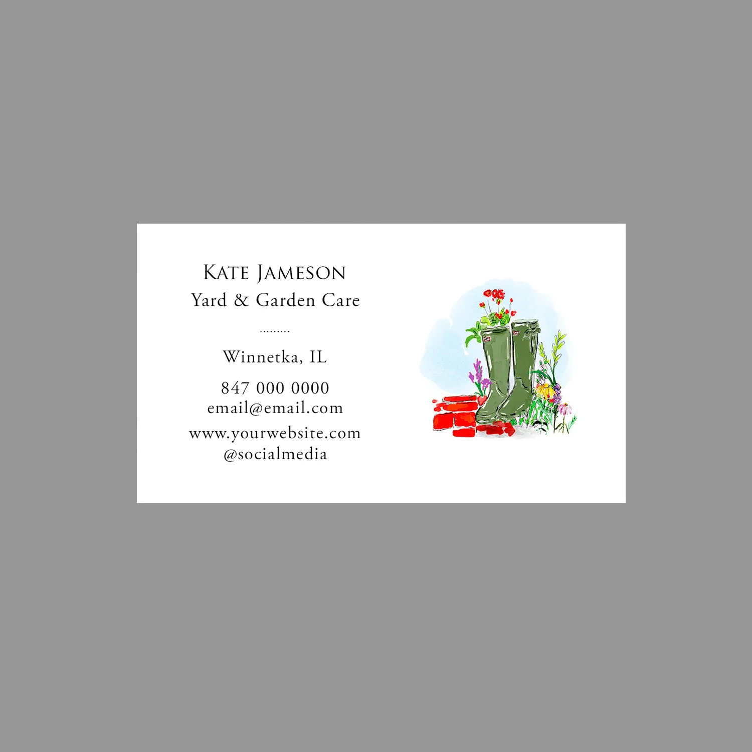 Garden Wellies Business Card