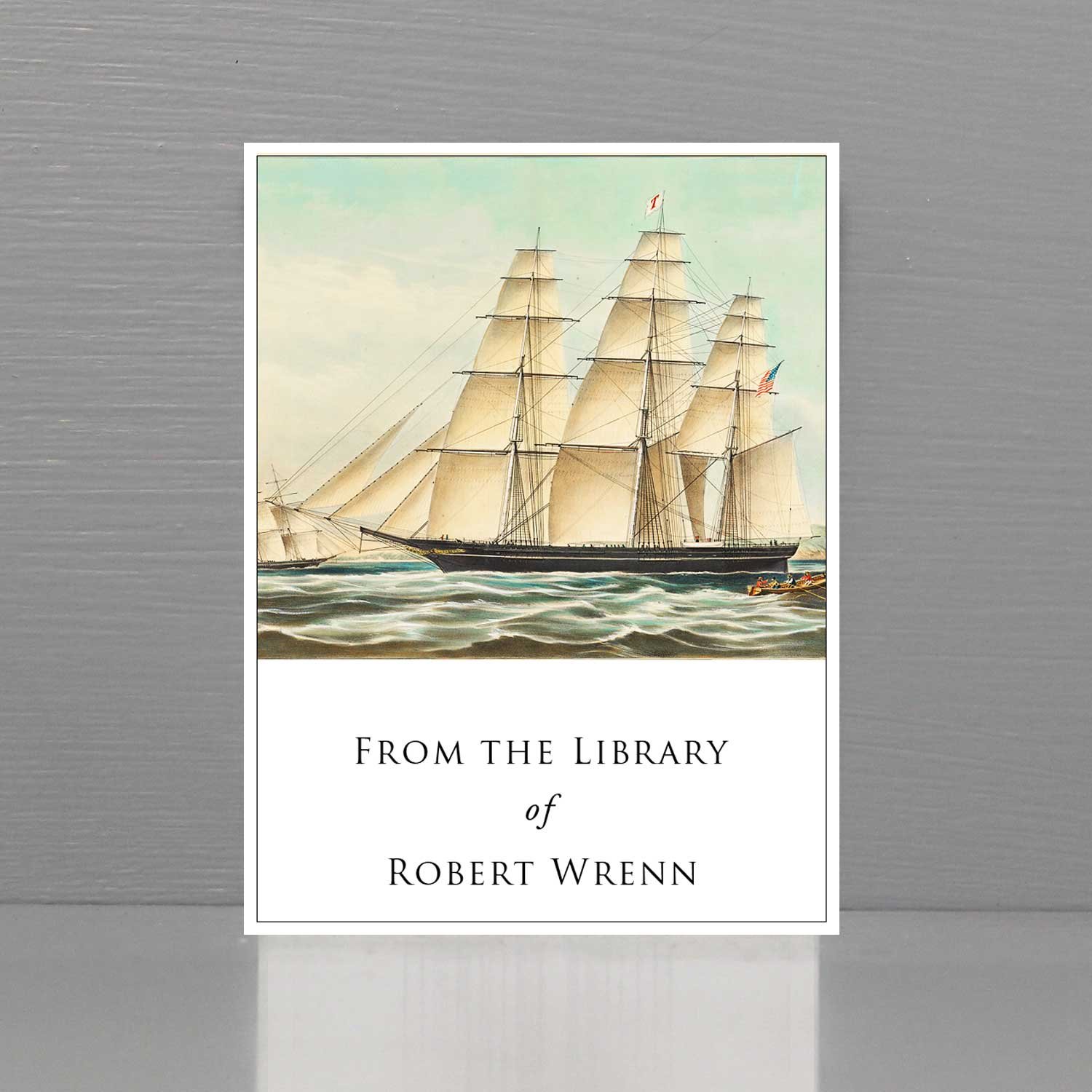 Bookplate with Clipper Ship.