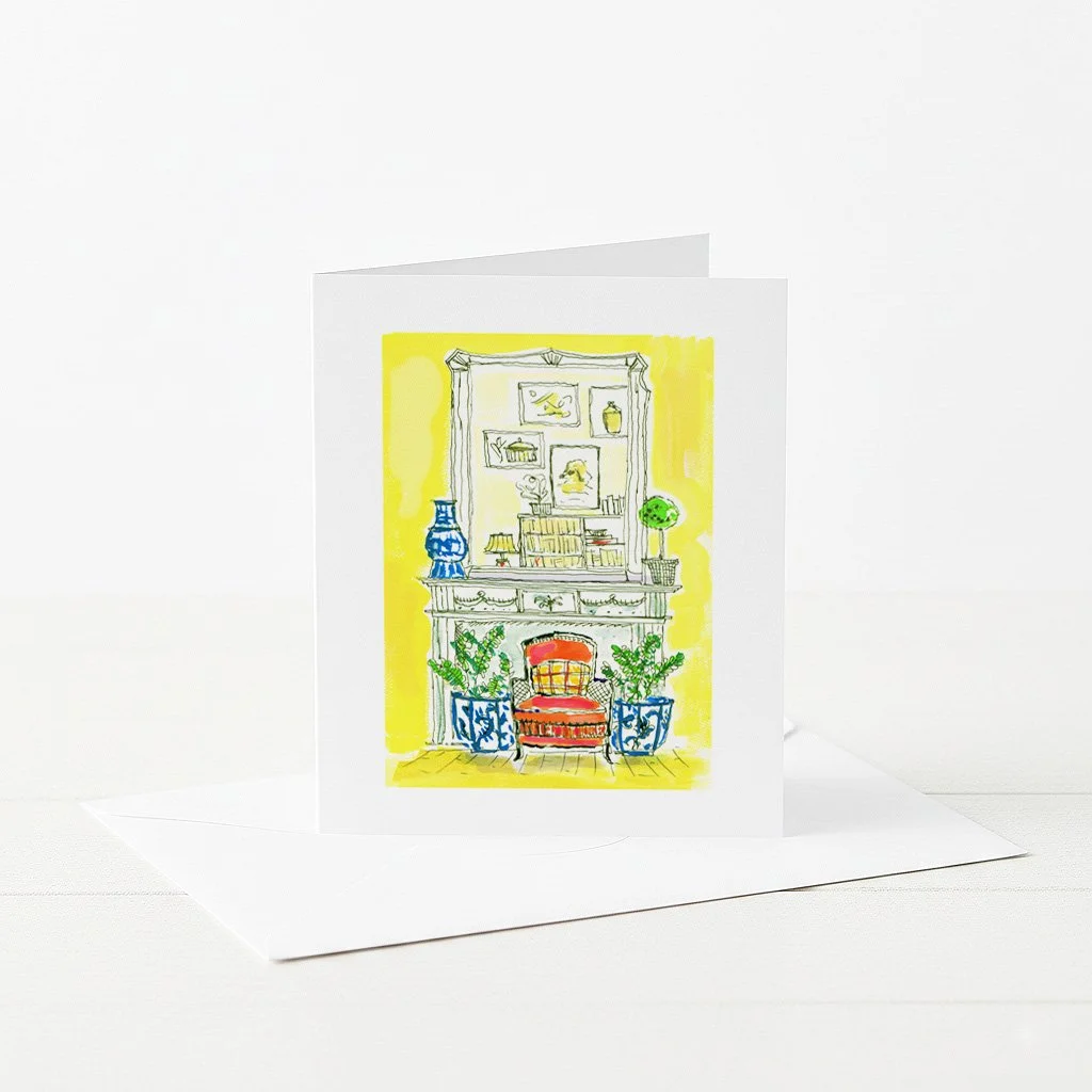 Interiors, Yellow Room, Greeting Card