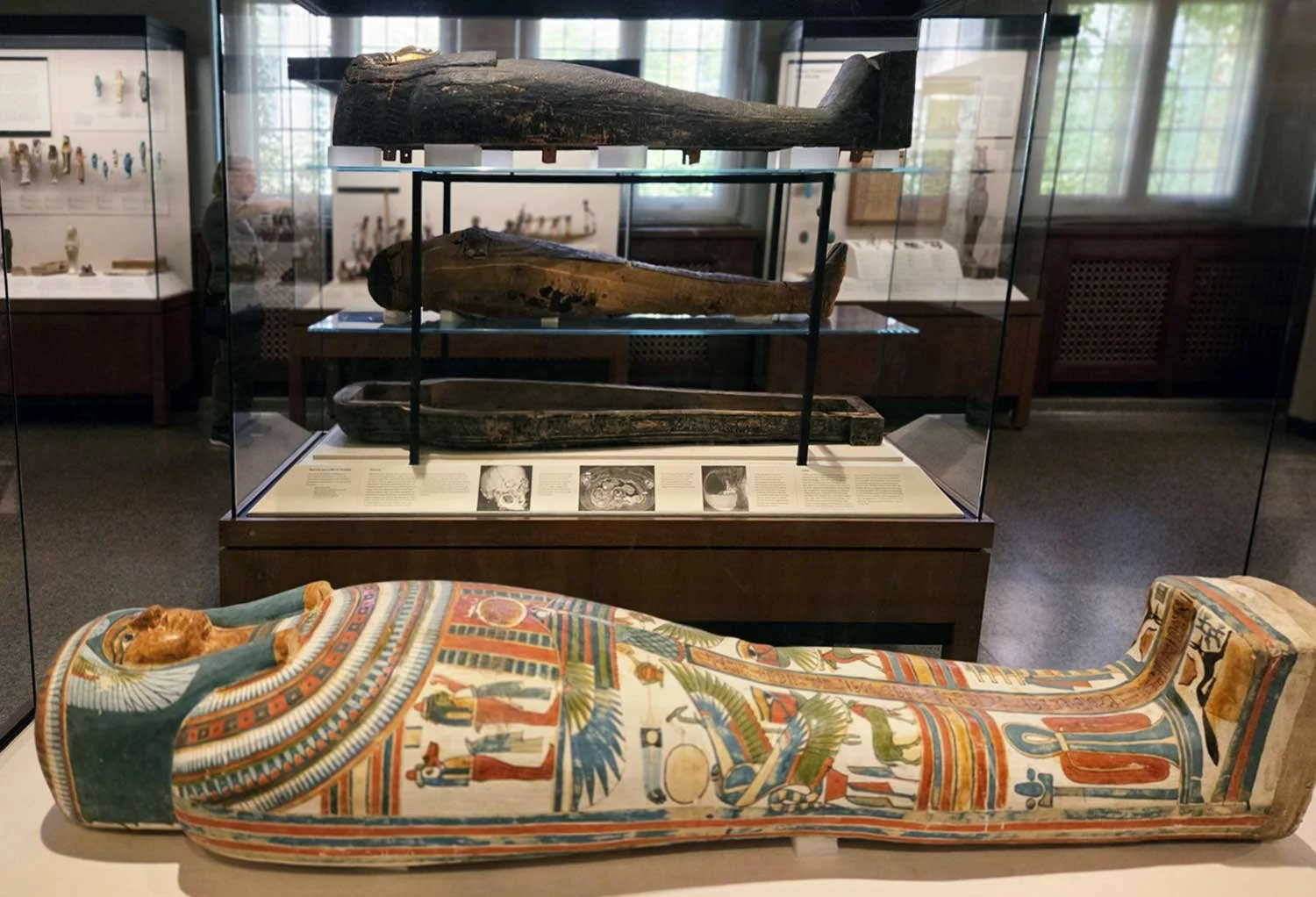 Painted Egyptian sarcophagus.