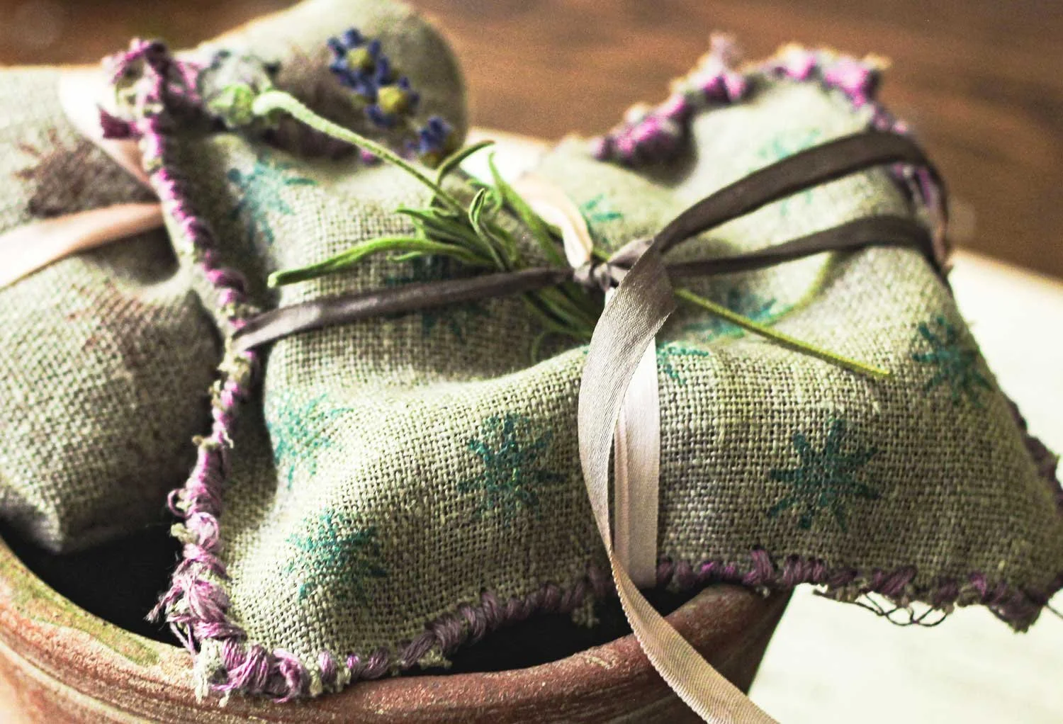 Making a Rustic Herbal Sachet