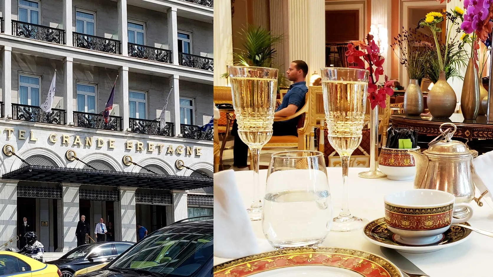The Hotel Grande Bretagne and their Afternoon Tea china.