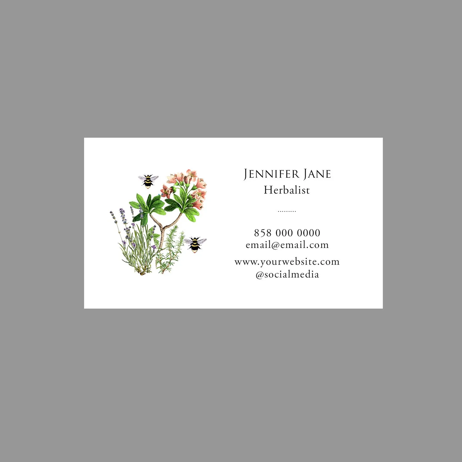 Bees, Flower and Herbs Business Card