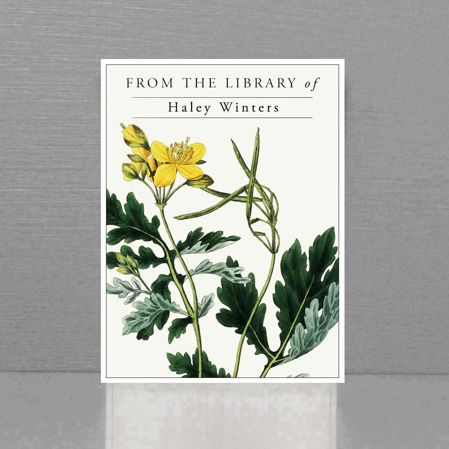 Personalized Bookplate with Yellow Flowers