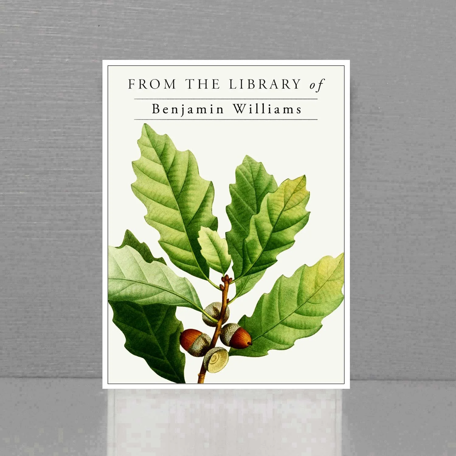 Personalized Bookplate with Acorn and Oak Leaves